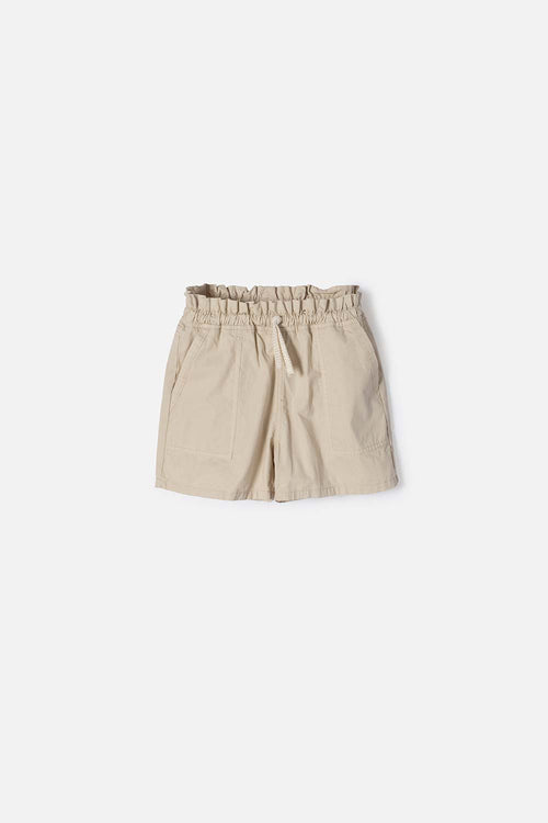 Card slide image -  SHORT DE MIC CON CORDÓN CAQUI PARA NIÑA