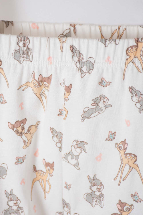 Card slide image -  PIJAMA DE BAMBI CON PANTALÓN LARGO MANDARINA Y MARFIL PARA BEBÉ NIÑA
