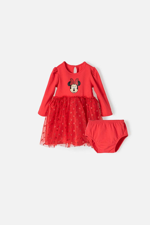 Card slide image -  VESTIDO DE MINNIE MOUSE CON FALDA EN TUTÚ ROJO PARA BEBÉ NIÑA
