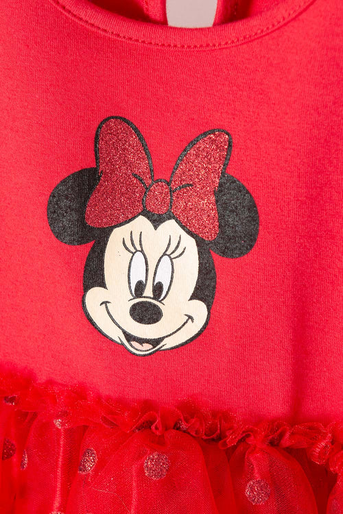 Card slide image -  VESTIDO DE MINNIE MOUSE CON FALDA EN TUTÚ ROJO PARA BEBÉ NIÑA