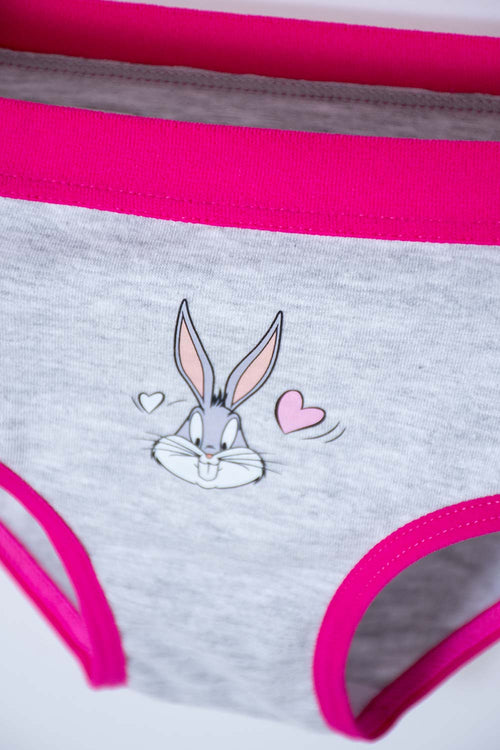Card slide image -  PACK X2 PANTIES DE LOS LOONEY TUNES GRIS Y ROSADO PARA NIÑA 2T A 5T