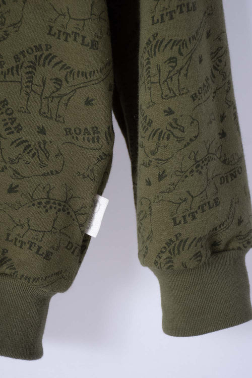 Card slide image -  BUZO DE JURASSIC WORLD VERDE MILITAR ABIERTO PARA NIÑO 2T A 5T