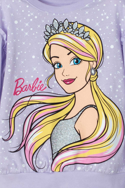 Card slide image -  CAMISETA DE BARBIE MANGA LARGA LILA PARA NIÑA 2T A 5T