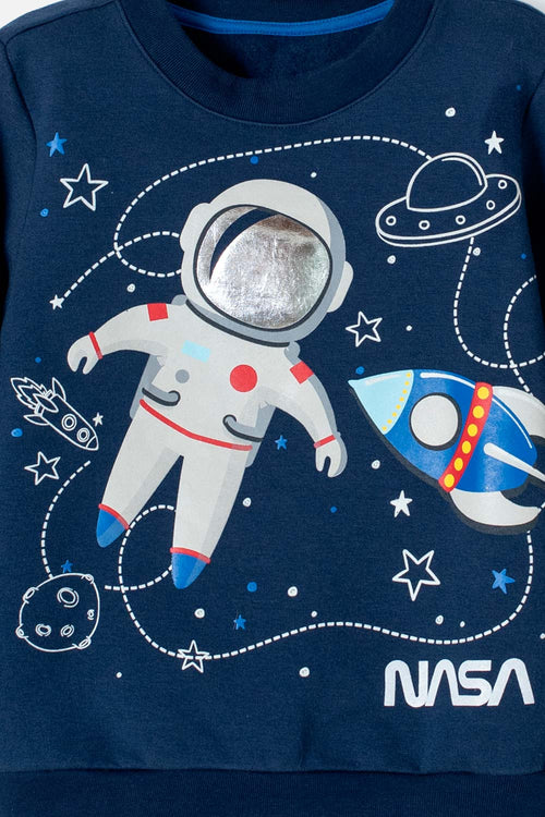 Card slide image -  BUZO DE LA NASA CERRADO AZUL OSCURO PARA NIÑO 2T A 5T