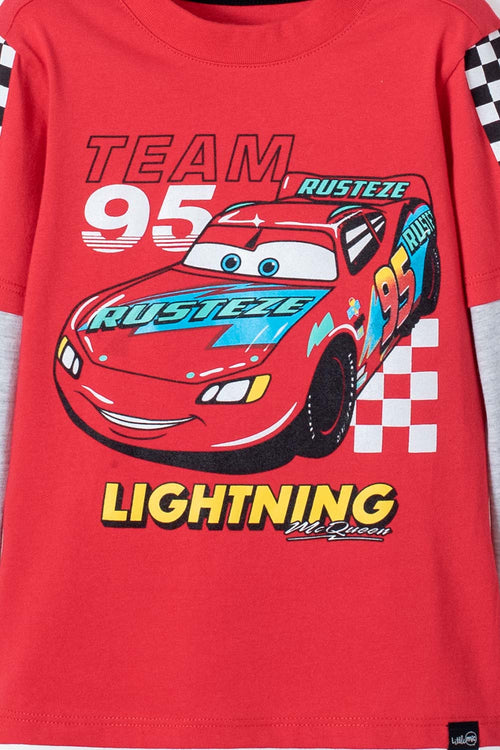 Card slide image -  CAMISETA CARS MANGA LARGA MULTICOLOR PARA NIÑO 2T A 5T