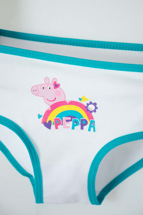 Card slide image -  PACK X2 PANTIES DE PEPPA PIG BLANCO Y TURQUESA PARA NIÑA 2T A 5T