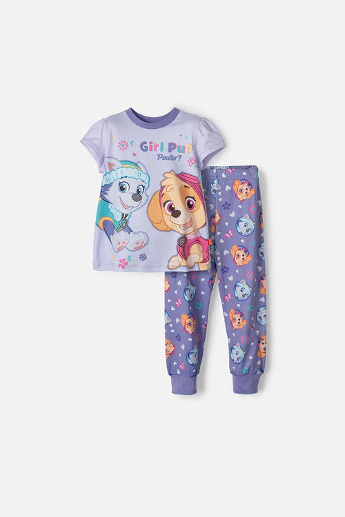 Card slide image -  PIJAMA DE PAW PATROL CON PANTALÓN LARGO LILA PARA NIÑA 2T A 5T