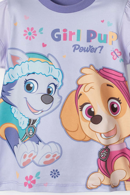 PIJAMA DE PAW PATROL CON PANTALÓN LARGO LILA PARA NIÑA 2T A 5T