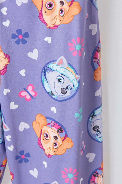 PIJAMA DE PAW PATROL CON PANTALÓN LARGO LILA PARA NIÑA 2T A 5T