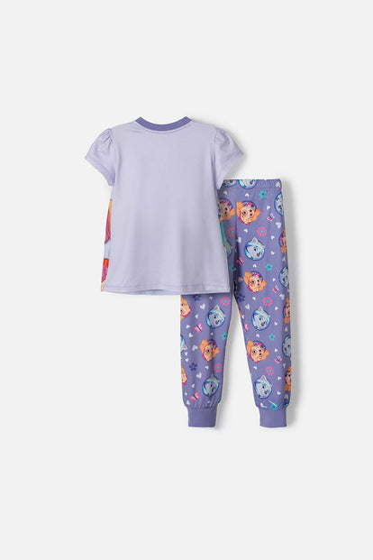 PIJAMA DE PAW PATROL CON PANTALÓN LARGO LILA PARA NIÑA 2T A 5T