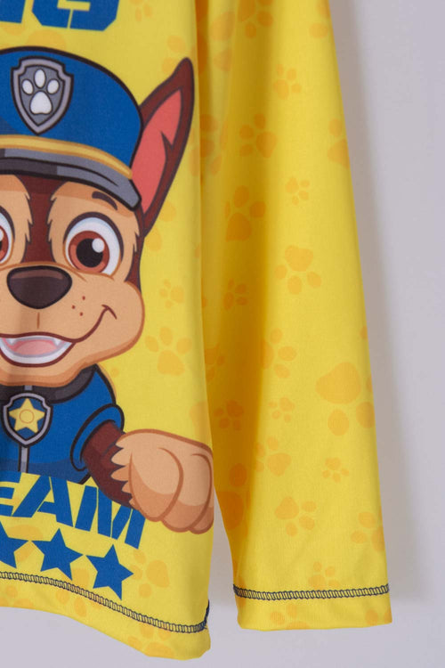 Card slide image -  CONJUNTO DE BAÑO DE PAW PATROL AMARILLO Y AZUL MANGA LARGA PARA NIÑO 2T A 5T