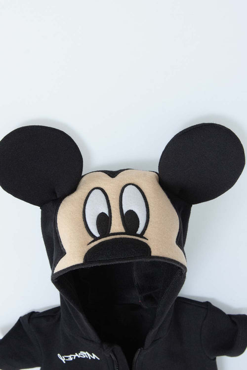 Card slide image -  ENTERIZO DE MICKEY MOUSE NEGRO Y ROJO PARA BEBÉ NIÑO