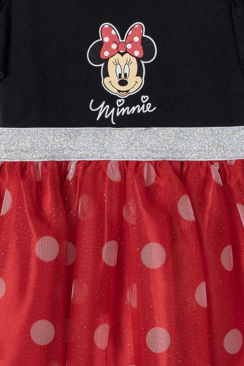 Card slide image -  VESTIDO DE MINNIE MOUSE CON TULL NEGRO Y ROJO PARA BEBÉ NIÑA