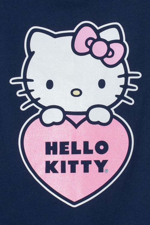 Card slide image -  CONJUNTO DE HELLO KITTY CON SHORT AZUL Y MARFIL PARA NIÑA 2T A 5T