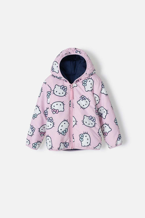 Card slide image -  CHAQUETA DE HELLO KITTY CON CAPUCHA ROSADA PARA NIÑA 2T A 5T