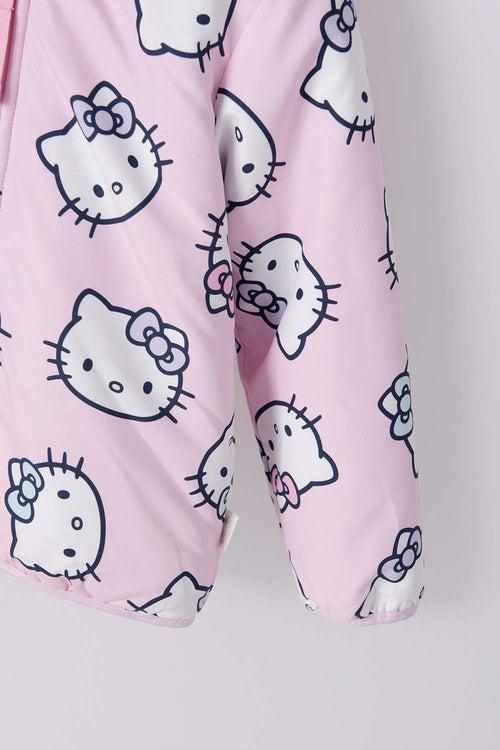 Card slide image -  CHAQUETA DE HELLO KITTY CON CAPUCHA ROSADA PARA NIÑA 2T A 5T