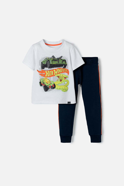 Card slide image -  CONJUNTO DE HOT WHEELS MULTICOLOR CON JOGGER PARA NIÑO 2T A 5T