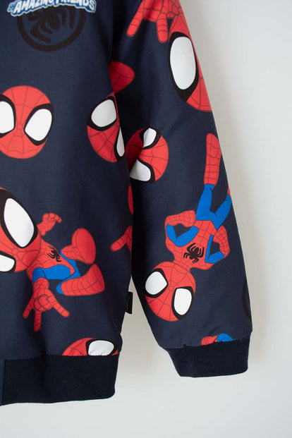 CHAQUETA DE SPIDEY AND HIS AMAZING FRIENDS ROJA Y AZUL DE DISEÑO ABIERTO PARA NIÑO 2T A 5T