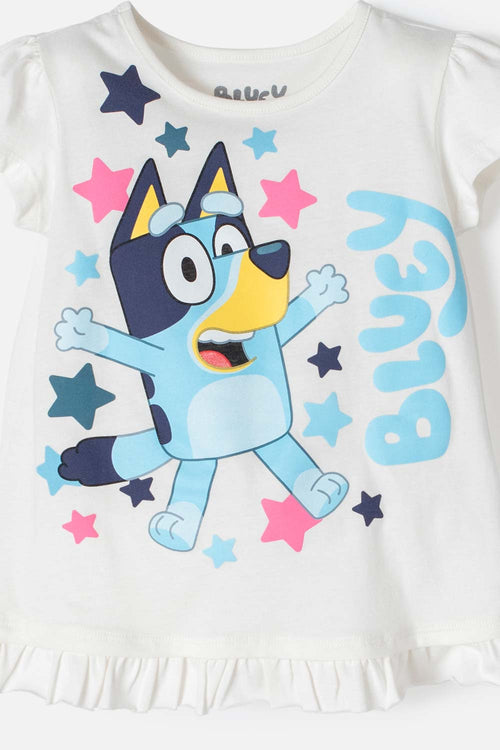 Card slide image -  CONJUNTO DE BLUEY MARFIL Y AZUL DE LEGGINS PARA NIÑA 2T A 5T