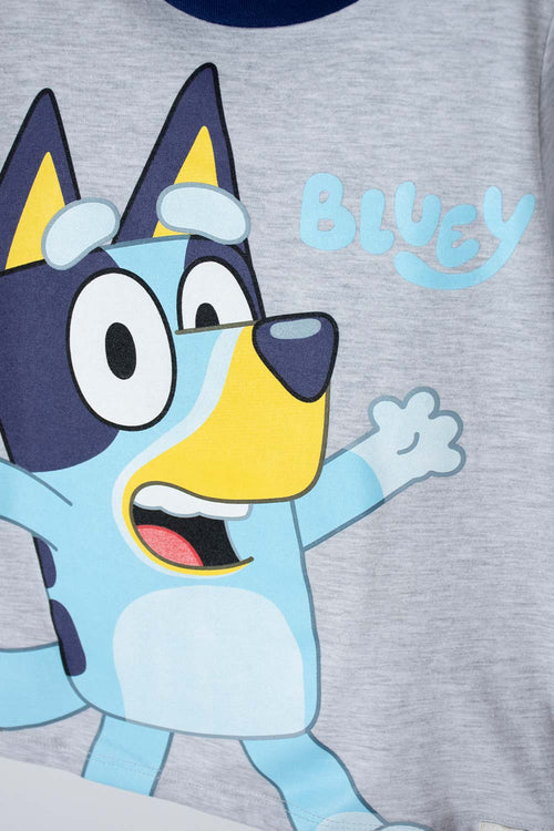 Card slide image -  PIJAMA DE BLUEY AZUL Y GRIS MAGA CORTA PARA NIÑO 2T A 6T