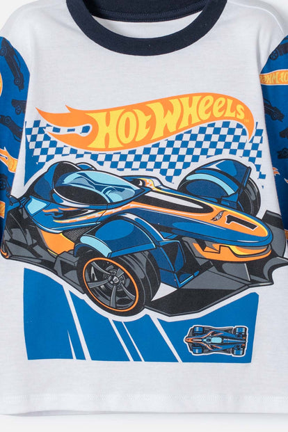 PIJAMA DE HOTWHEELS MANGA LARGA MULTICOLOR PARA NIÑO 2T A 5T