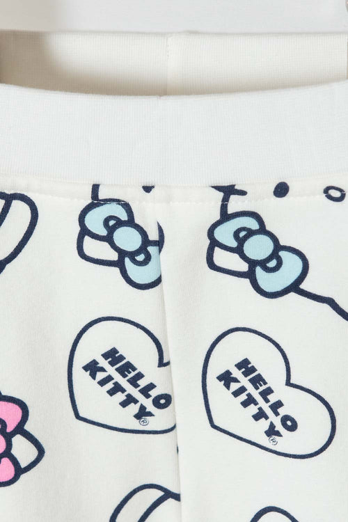 Card slide image -  CONJUNTO HELLO KITTY PANTALÓN LARGO MARFIL PARA BEBÉ NIÑA