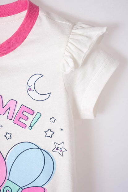 PIJAMA PEPPA PIG CON PANTALÓN LARGO MARFIL Y ROSADO PARA NIÑA 2T A 5T