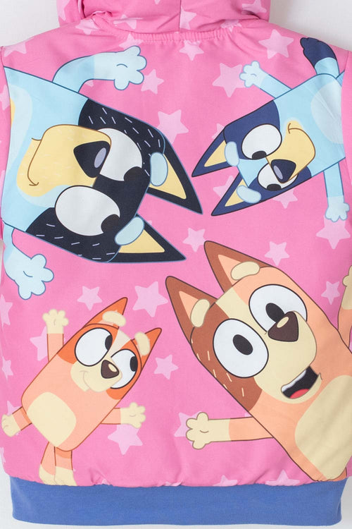 Card slide image -  CHAQUETA DE BLUEY ROSADA Y AZUL CON CAPUCHA PARA NIÑA 2T A 6T