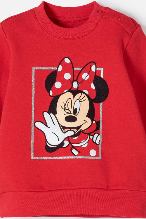 Card slide image -  BUZO MINNIE MOUSE CERRADO ROJO PARA BEBÉ NIÑA