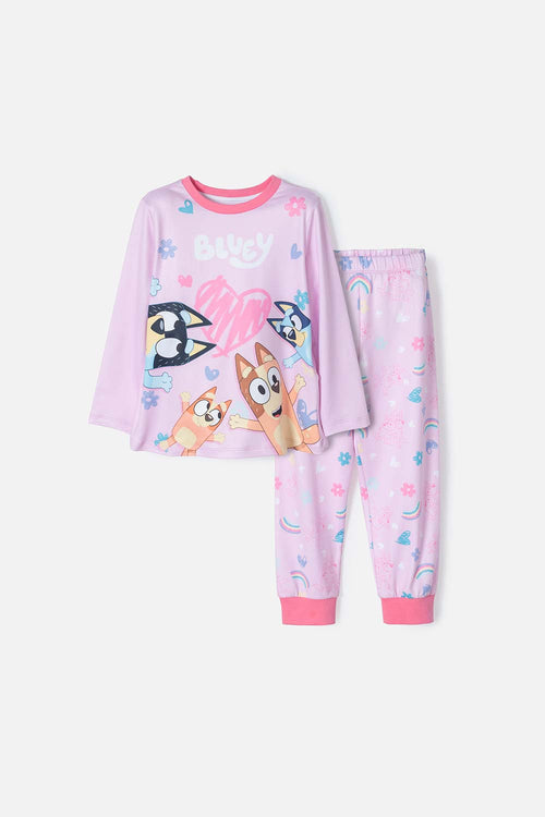 Card slide image -  PIJAMA DE BLUEY PANTALÓN LARGO ROSADO PARA NIÑA 2T A 6T