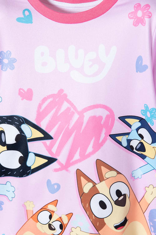 Card slide image -  PIJAMA DE BLUEY PANTALÓN LARGO ROSADO PARA NIÑA 2T A 6T