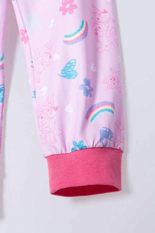 Card slide image -  PIJAMA DE BLUEY PANTALÓN LARGO ROSADO PARA NIÑA 2T A 6T