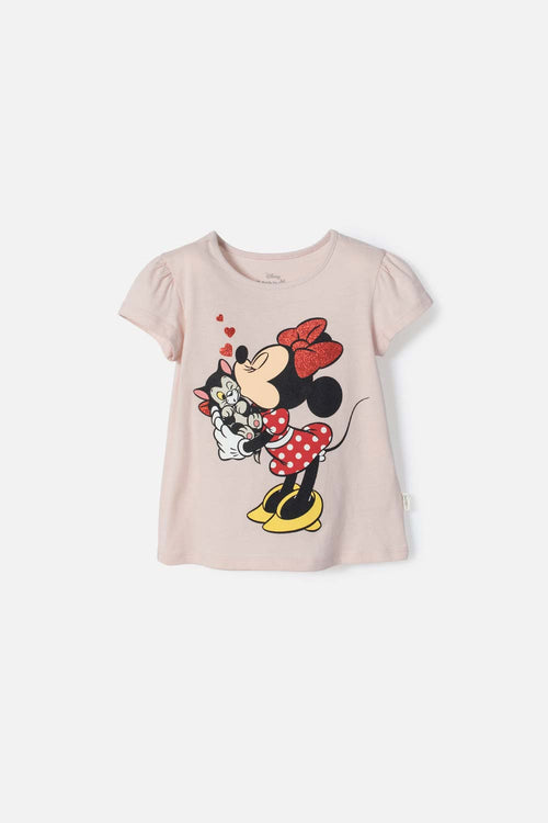 Card slide image -  CAMISETA DE MINNIE MOUSE MANGA CORTA ROSADO PARA NIÑA 2T A 5T