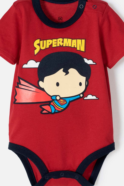 Card slide image -  BODY DE SUPERMAN MANGA CORTA ROJO PARA BEBÉ NIÑO