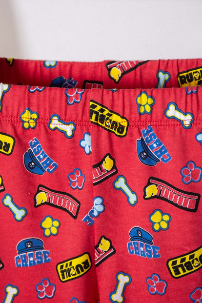 PIJAMA DE PAW PATROL CON PANTALÓN LARGO AZUL Y ROJO PARA NIÑO 2T A 6T
