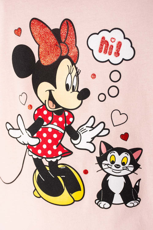 Card slide image -  PIJAMA DE MINNIE MOUSE MANGA CORTA ROSA Y ROJO PARA NIÑA 2T A 5T