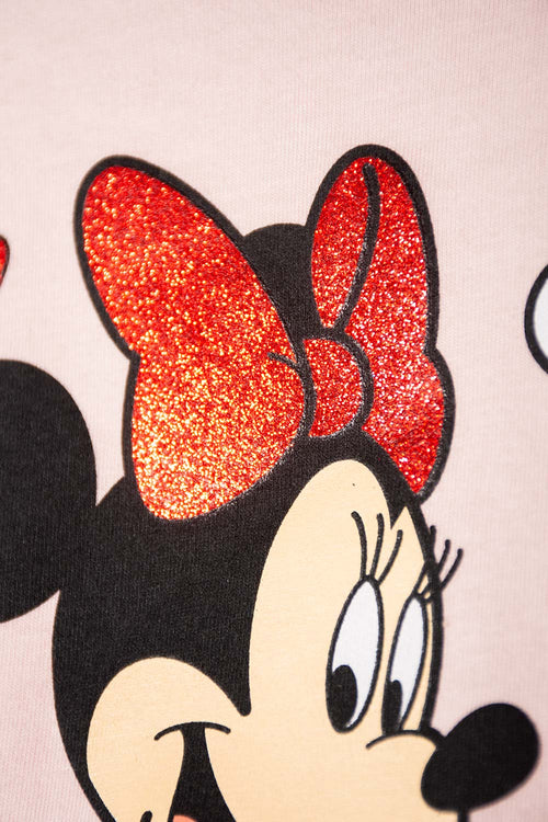 Card slide image -  PIJAMA DE MINNIE MOUSE MANGA CORTA ROSA Y ROJO PARA NIÑA 2T A 5T