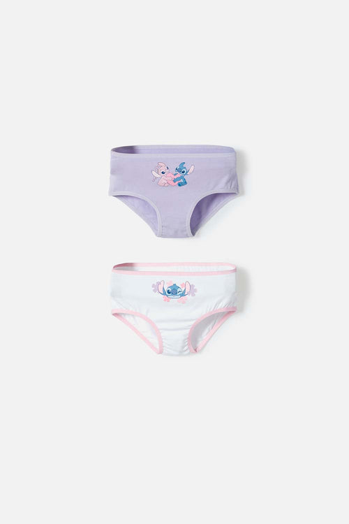 Card slide image -  PACK X2 PANTIES DE STITCH ROSADO Y MORADO PARA NIÑA 2T A 5T