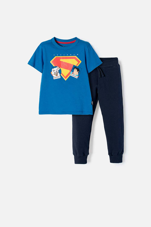 Card slide image -  CONJUNTO DE SUPERMAN CON JOGGER AZUL PARA NIÑO 2T A 5T