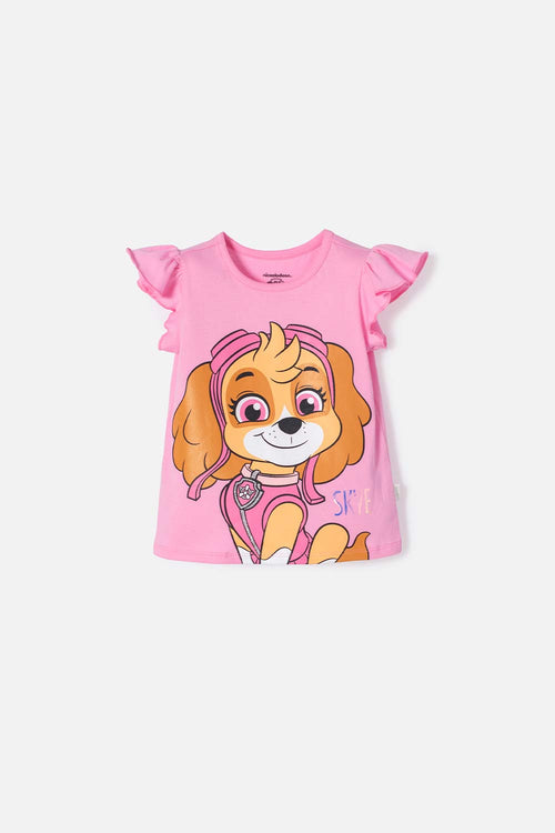Card slide image -  CAMISETA DE PAW PATROL MANGA CORTA ROSADA PARA NIÑA 2T A 6T