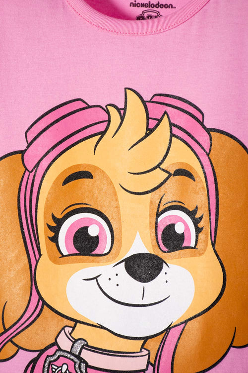 Card slide image -  CAMISETA DE PAW PATROL MANGA CORTA ROSADA PARA NIÑA 2T A 6T
