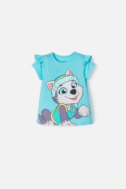 Card slide image -  CAMISETA DE PAW PATROL MANGA CORTA TURQUESA PARA NIÑA 2T A 6T