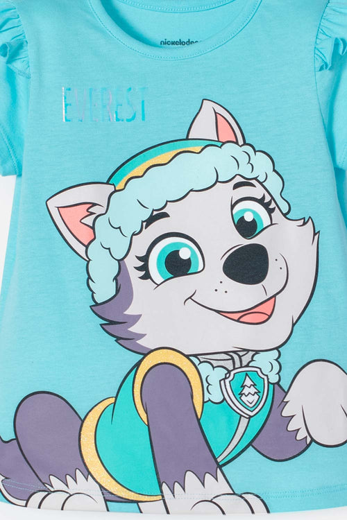 Card slide image -  CAMISETA DE PAW PATROL MANGA CORTA TURQUESA PARA NIÑA 2T A 6T