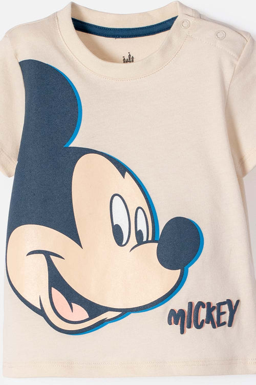 Card slide image -  CAMISETA DE MICKEY MOUSE MARFIL OSCURO MANGA LARGA PARA NIÑO 2T A 5T
