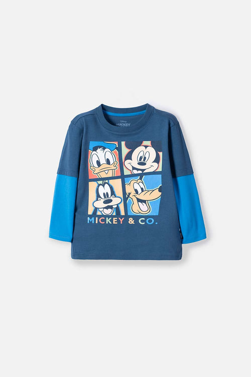 Card slide image -  CAMISETA DE MICKEY MOUSE AZUL MANGA LARGA PARA NIÑO 2T A 5T