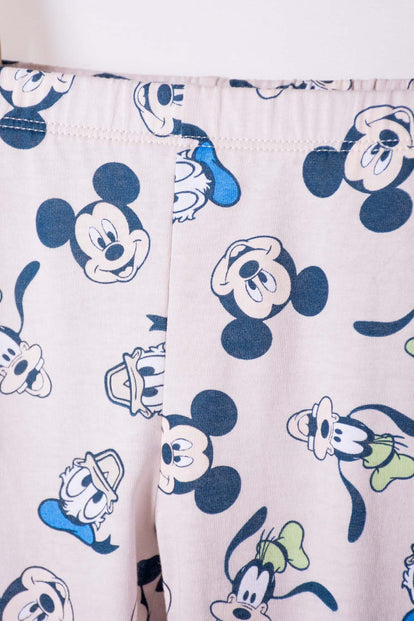 PIJAMA DE MICKEY MOUSE AZUL Y MARFIL OSCURO DE PANTALÓN LARGO PARA NIÑO 2T A 5T