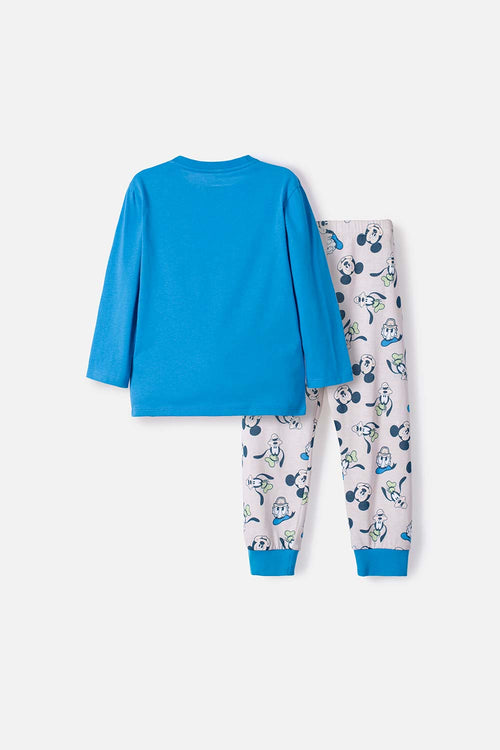 Card slide image -  PIJAMA DE MICKEY MOUSE AZUL MANGA LARGA PARA NIÑO 2T A 5T