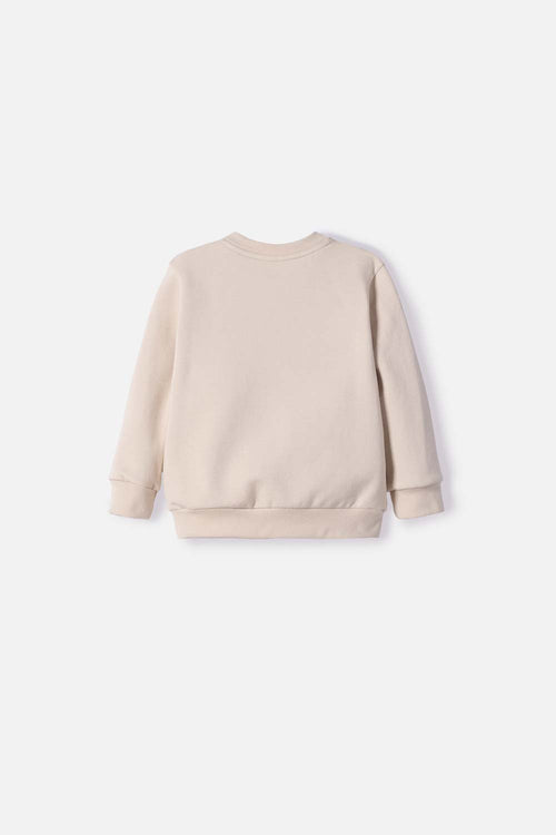 Card slide image -  BUZO DE MICKEY MOUSE CAQUI ESTAMPADO EN FRENTE PARA BEBÉ NIÑO