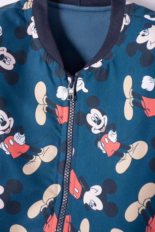 Card slide image -  CHAQUETA DE MICKEY MOUSE AZUL OSCURA CON ESTAMPADO ALLOVER PARA NIÑO 2T A 5T