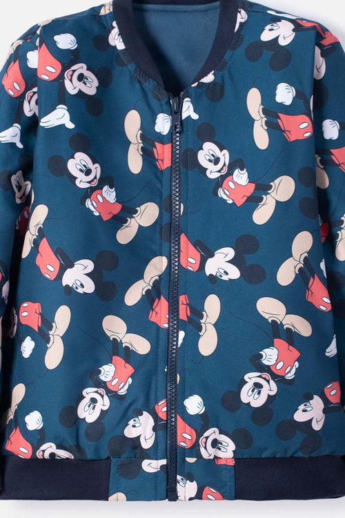 Card slide image -  CHAQUETA DE MICKEY MOUSE AZUL OSCURA CON ESTAMPADO ALLOVER PARA NIÑO 2T A 5T